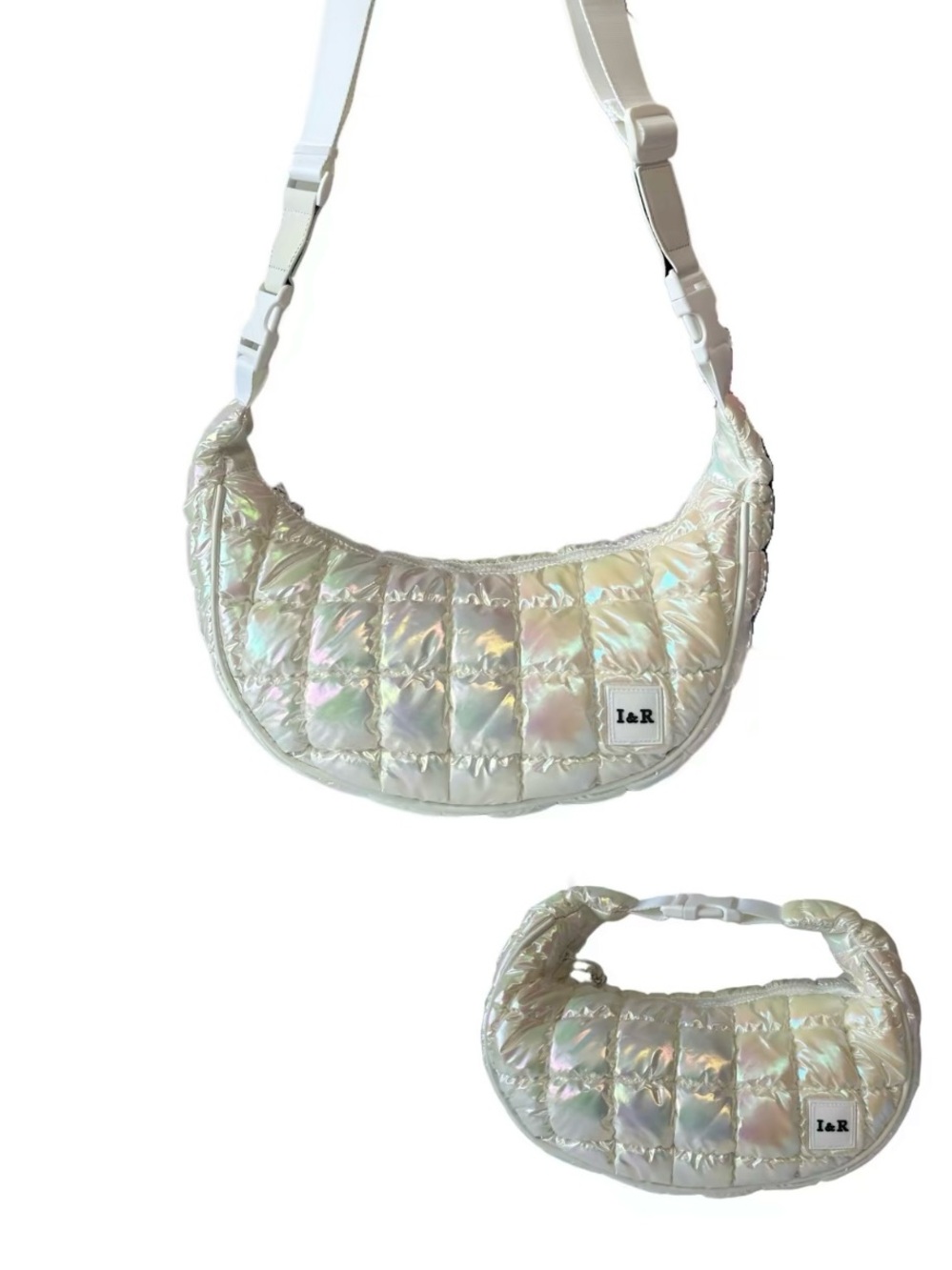 Iris All Around Galaxy Bag Quilted Purse - By Iris & Rainbow Puffer Moon Bag